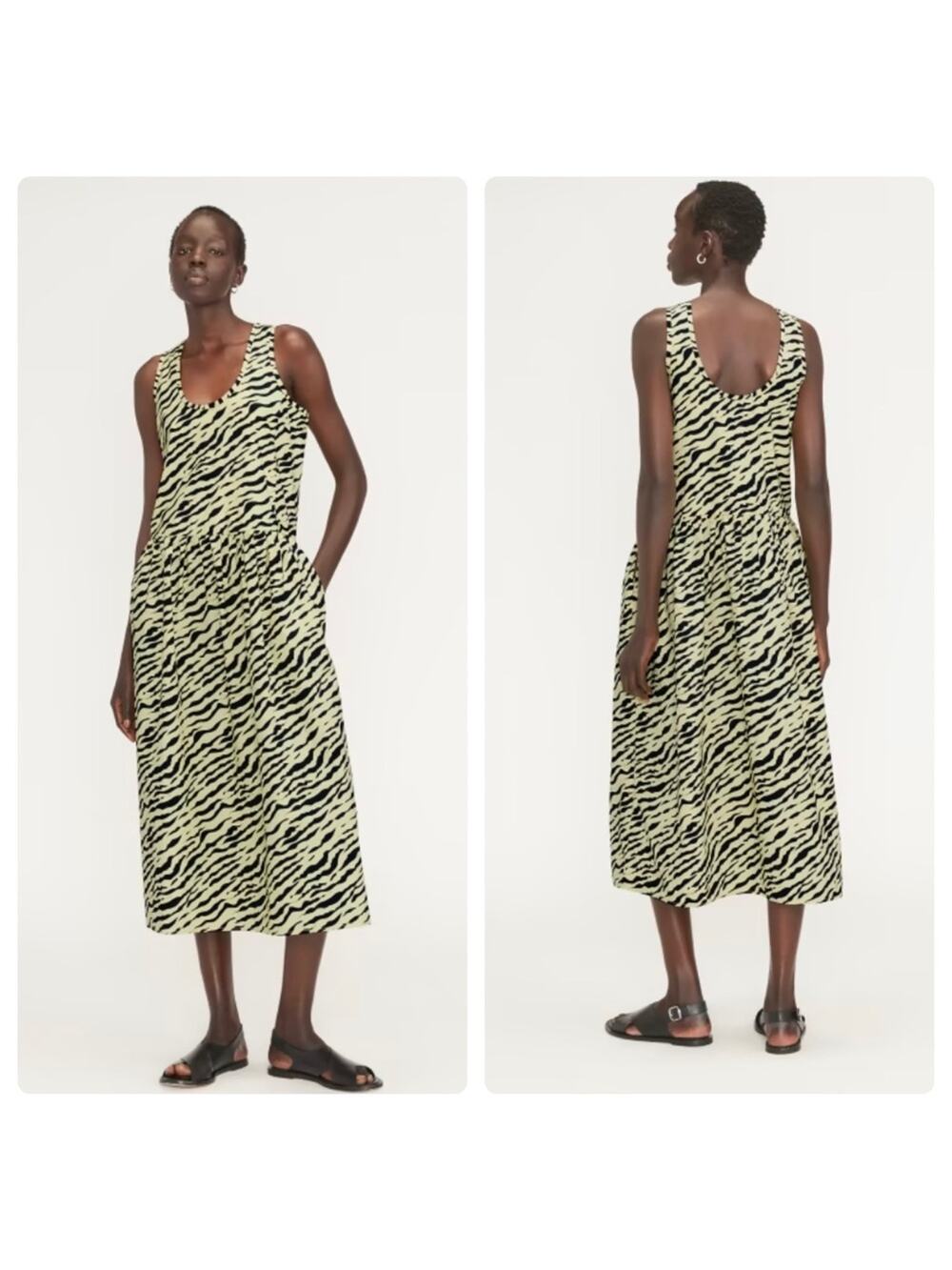 NWT‎ Everlane The Poplin Summer Dress In Pale Yellow Tiger Stripe